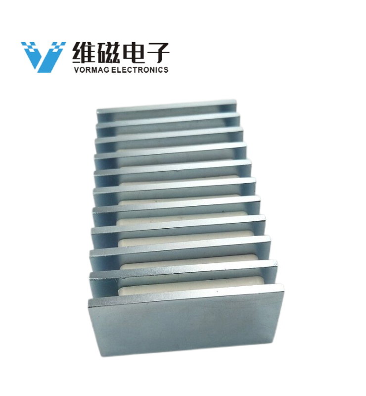 L30xW20xH2mm钕铁硼方块磁铁, 镀锌