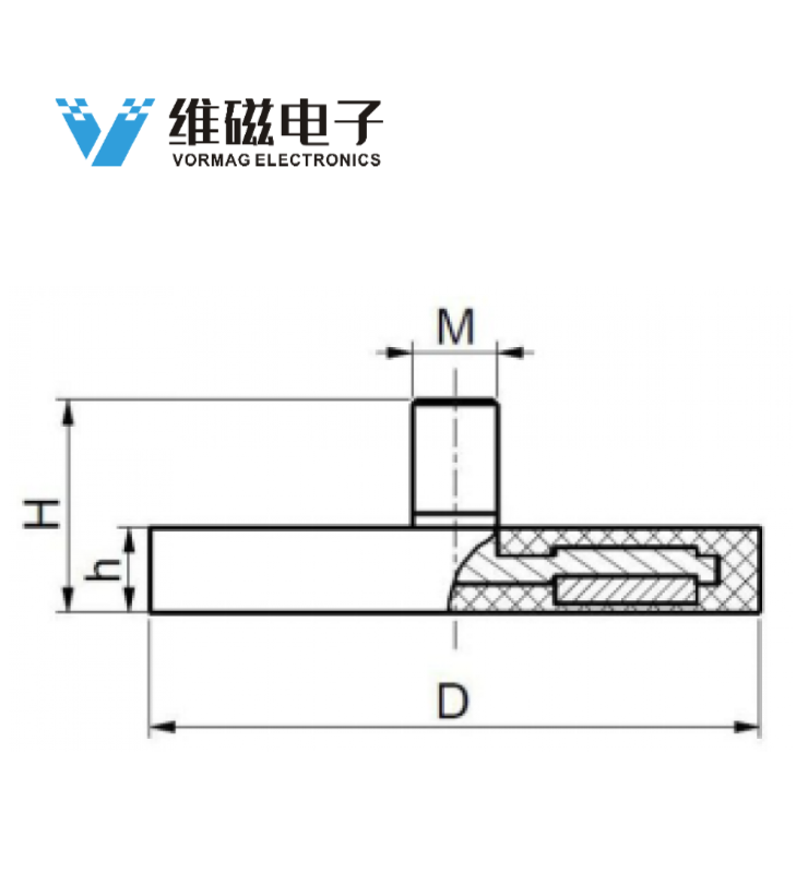 带外螺纹的橡胶涂层钕磁铁