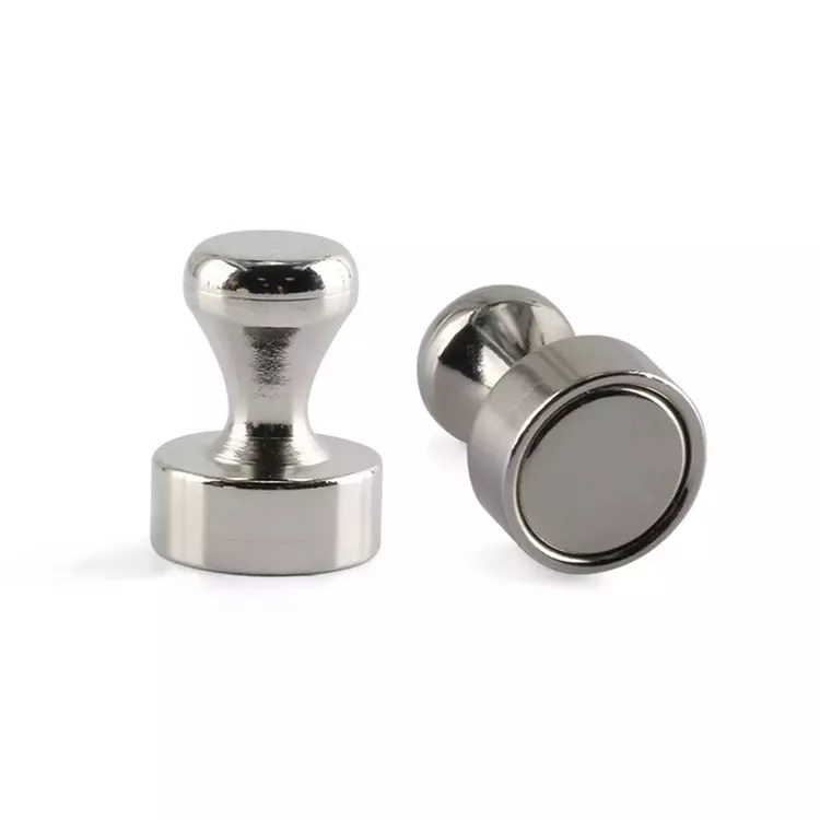 Brushed Nickel Magnetic Push Pins, Pawn Style