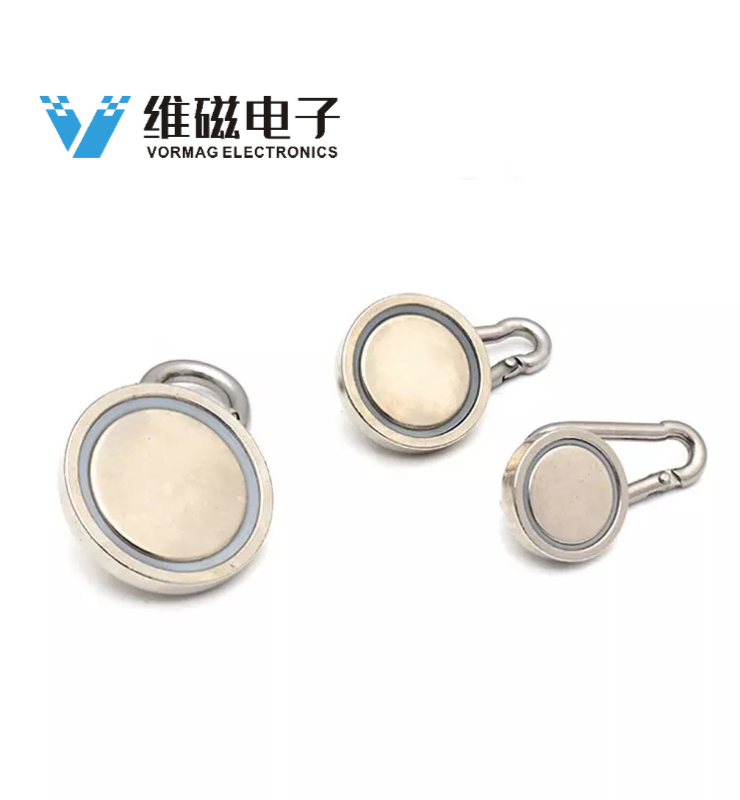 Heavy Duty Neodymium Magnet with Swiveling Carabiner Snap Hook