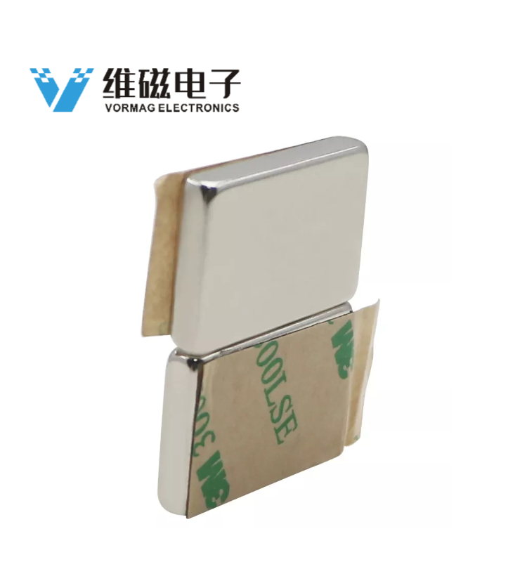N52 Nickel Coated Permanent Magnet With 3M Adhesive