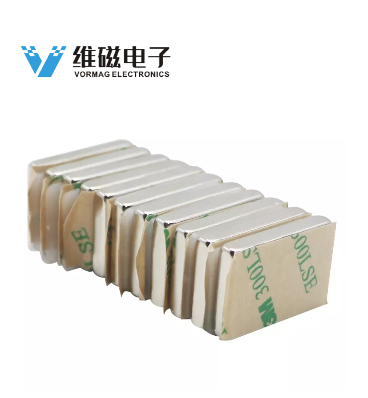 N52 Nickel Coated Permanent Magnet With 3M Adhesive