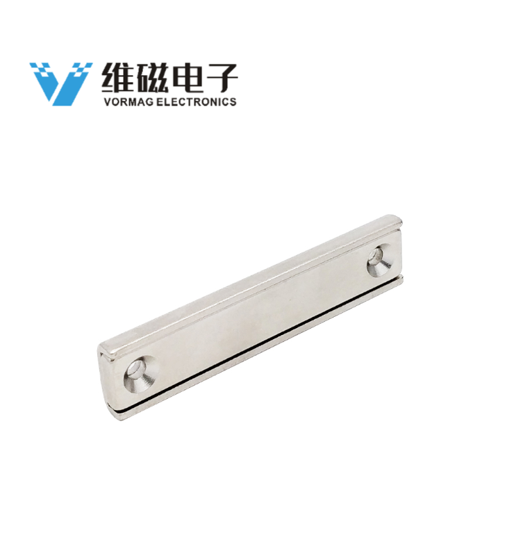 Rectangular Neodymium Pot Magnet with Countersunk Holes
