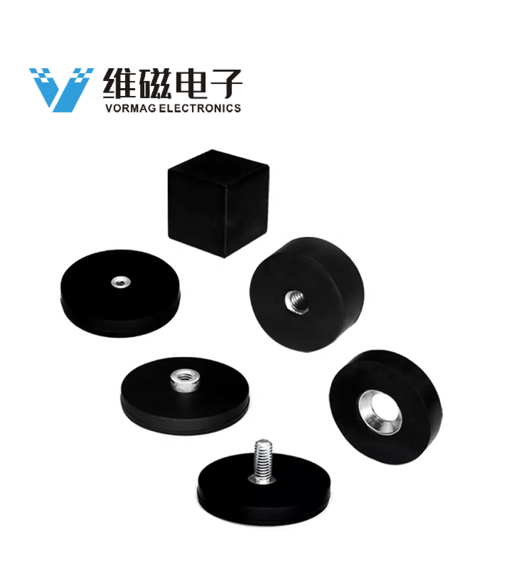 Bespoke Rubber-coated Pot Magnets Strong Holding Magnetic System
