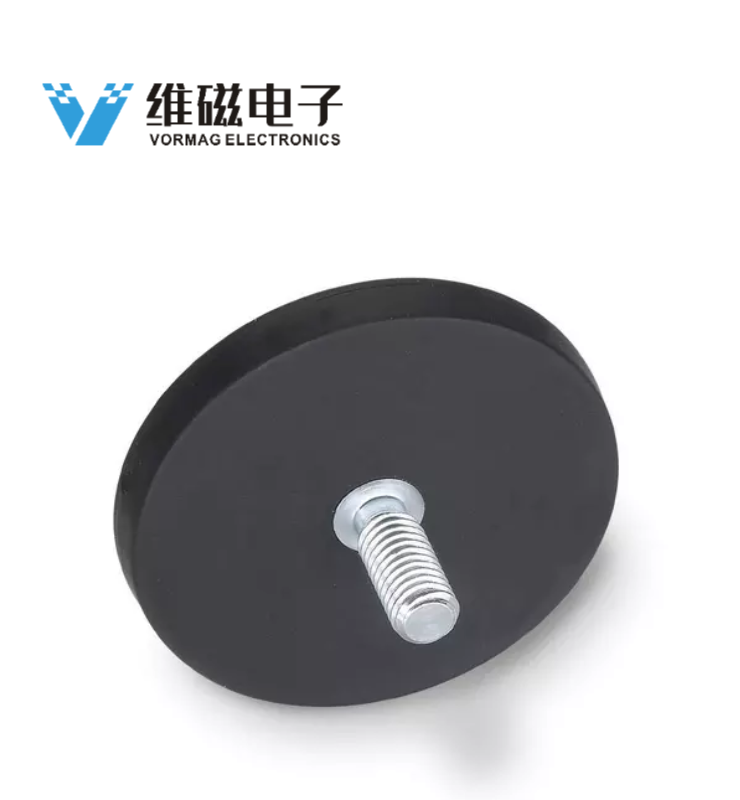 Rubber Coated Neodymium Magnet with External Thread