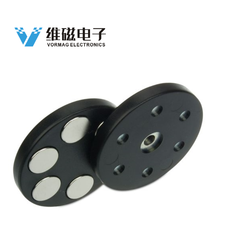 Neodymium Rubber Coated Round Base Magnet
