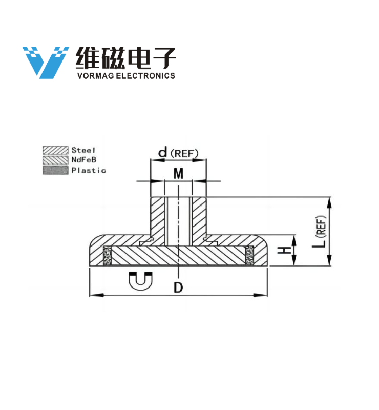 D20mm Neodymium Pot Magnets with Female Threaded Screw